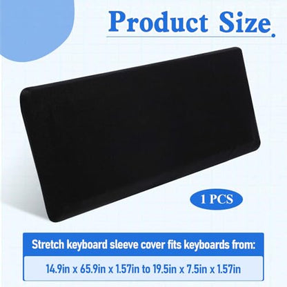 Keyboard Dust Cover, Black Keyboard Covers for Desktop Stretch Fabric Computer Keyboards Cover Washable Keyboards Protector Covers for Computer Mechanical Gaming from 14.9" X 5.9" Up to 19.5" X 7.5"