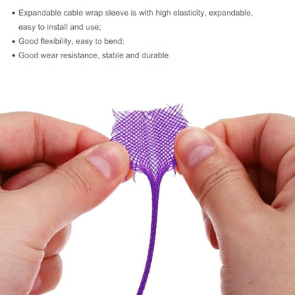 uxcell Expandable Sleeving, 1/4-inch 100ft Cable Sleeve, Purple - color: Purple, size: 1/4" x 100 Ft