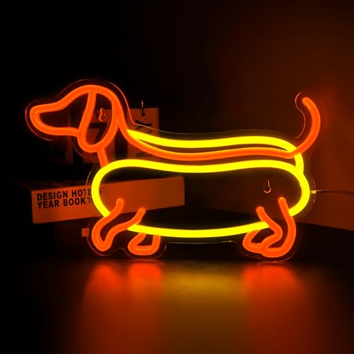 Dachshund Neon Sign Cute Dachshund Neon Light LED Sign for Wall Decor,Animal Wiener Dog Neon Sign for Kids Gifts Game Room Party Man Cave Birthday Gift - color: Dachshund