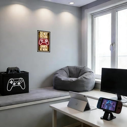 12×8 Inch Neon Aluminum Gamer Sign Boys Teen Room Accents | retro merch,video novelties,arcade collectibles,male posters,hobby trinkets - color: PM321002, size: 12" x 8"