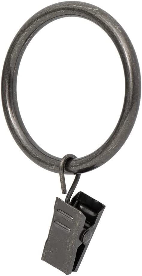 Ivilon Drapery Curtain Clip Rings - Clips Ring for Curtain Panels 1.7", Set of 14 - Pewter - color: Pewter, size: Set of 14 (1.7")