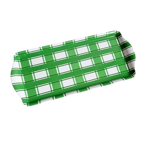 Sprinkles & Confetti Green Plaid Melamine Tray with Handles | Festive All-Season Platter for Easter, Summer, Birthdays, Outdoor & Indoor | BPA-Free, Shatter-Resistant & Lightweight - color: Green Plaid