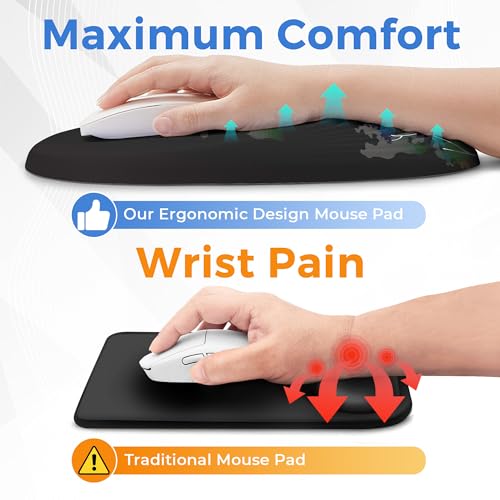 Ergonomic Mouse Pad with Wrist Support, Memory Foam Wrist Rest for Pain Relief & Carpal Tunnel, Non-Slip Base for Office, Computer, PC, Laptop (12x8x1.2inch, Japanese Pavilion) - color: 05 Pavilion Dark