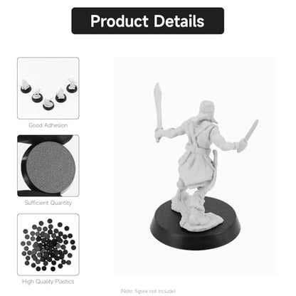 100Pcs 32mm/1.26inch Plastic Model Miniature Bases,4mm/0.16 Thick Circular War Figure Display Stands For Gaming Miniatures or Wargames Role Playing Board Game Figure Toy (100PCS-32mm-Black Round) - color: 100PCS-32mm-Black Round