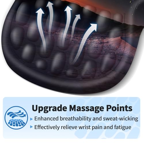 YIWEI Ergonomic Mouse Pad with Wrist Rest - Comfortable Office Mousepad with Memory Foam Wrist Support for Carpal Tunnel Relief, Mouse Pads with Non-Slip Base for Gaming and Home (Meteor) - color: Meteor