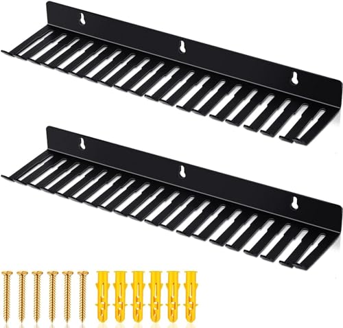 2 Pack 19 Slots Wall mountable Cable Hanger and Organizer,Cable Holder,Cable Organizer Studio Storage,Slots Width from 5.5 to 9.5mm for Cord Management Rack - color: 2 pcs 19 Slots Cable Hanger