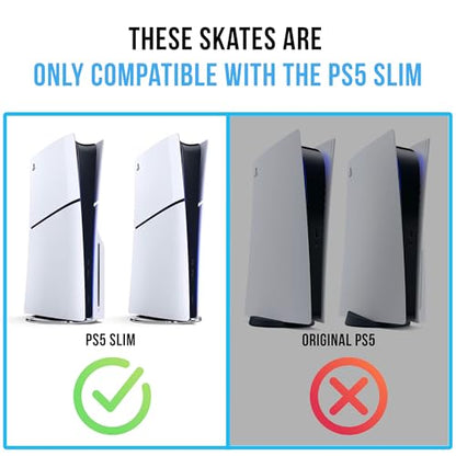 Glistco Skates - Horizontal Stand Compatible with PS5 Slim (White) - color: White