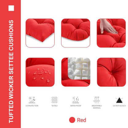 Outdoor Chair Cushions 22x22x4 Inch Set of 2, Red - color: Red, size: 22x22x4"