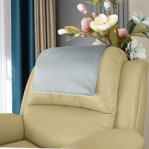 Recliner Headrest Covers Protector,Non Slip Soft Velvet Recliner Sofa Headrest Covers for Recliner Chair,Recliner Couch Headrest Protector for Armchair,Sofa,Theater Seat 17x27, Light Gray - color: Velvet Light Gray