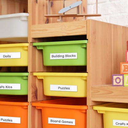 Chinco 30 Pcs Self Adhesive Pockets, Bin Labels for Storage Bins, Clear Pocket Label Sleeves, Plastic Index Card Holder with Top Open for Organizing Bins Box Drawer(18 x 4 Inches) - size: 18 x 4 Inches