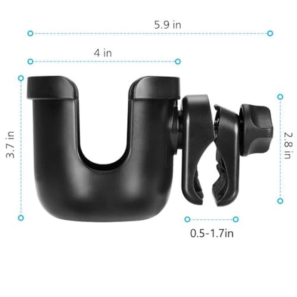 Accmor Stroller Cup Holder, Universal Cup Holder for Uppababy Nuna Doona Strollers, Bottle Drinks Holder for Wheelchair, Walker, Bike, Scooter - style: Cup Holder-1pc