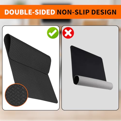 Double-Sided Non-Slip Workout Mat for Elliptical Machine, 23.6" x 17" Stepper Mat for Under Desk Ellipticals & Pedal Exercisers, Stability & Floor Protection, Vibration Plate Mat Compatible - size: 23.6"L x 17"W x 0.16"Th