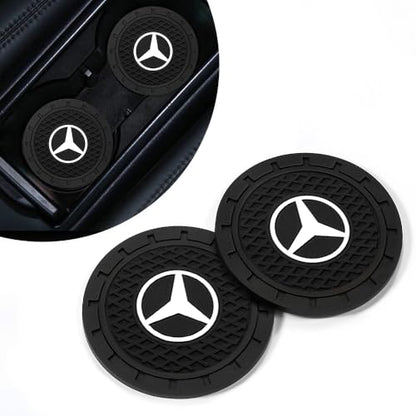 2PCS Car Cup Holder Coasters,Non-Slip Car Coasters for Mercedes Benz CESM CLK GLK GL AB GLS GLE AMG Series Drink Holder Compatible with,Vehicle Inner Accessories for Cup Insert Mat,Silicone - color: Bd-bchi