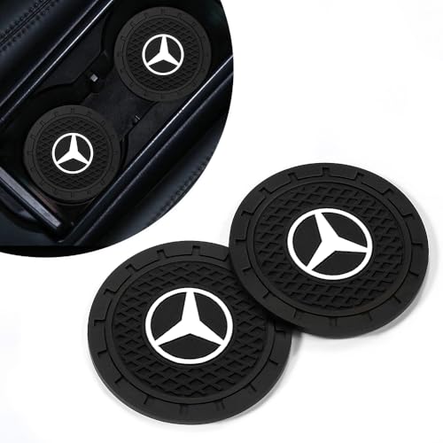2PCS Car Cup Holder Coasters,Non-Slip Car Coasters for Mercedes Benz CESM CLK GLK GL AB GLS GLE AMG Series Drink Holder Compatible with,Vehicle Inner Accessories for Cup Insert Mat,Silicone - color: Bd-bchi