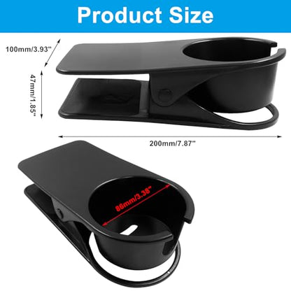 Jiozermi 2-in-1 Drinking Cup Holder Clip, Desk & Adirondack Chair Cup Holder for Water, Drink, Soda, Coffee Mug (Black) - color: 2Pcs Black