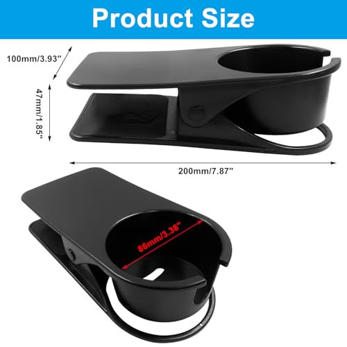 Jiozermi Drinking Cup Holder Clip, Desk Drink Holder Clip Adirondack Chair Cup Holder with Clip Cup Clip Holder for Water Drink Beverage Soda Coffee Mug(Black) - color: Black