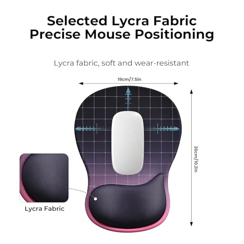 EooCoo Ergonomic Mouse Pad with Gel Wrist Rest Support Middle Concave Design, Relieve Wrist Pain Mousepad, Non-Slip Base for Laptop, Office Desk Accessories, Carpal Tunnel Syndrome Black Pink - color: Black Pink