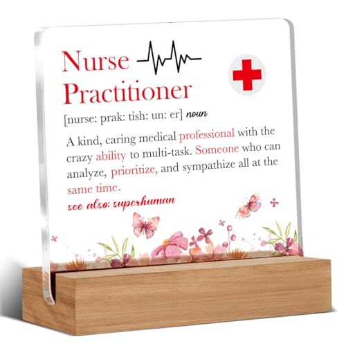 Nurse Practitioner Gifts for Women, Appreciation Graduation Gifts for Nurses Nursing Instructor Student Medical Assistant, Nurse Practitioner Acrylic Plaque Desk Sign Decor - color: Nurse