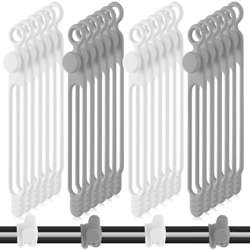 Nuanchu 40 Pcs Silicone Cable Ties Reusable Holder Adjustable Straps Multipurpose Charging Cable Organizer for Fastening Charging Cords Wires(4.17 Inch,White, Gray) - color: White, Gray, size: 4.17 Inch