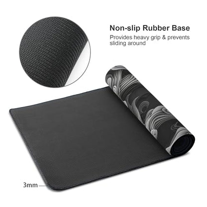 Extended Gaming Desk Mat, XXL Japanese Demon MaskDesign,Non-Slip Rubber Base, Ultra Smooth Surface, 35.4 x 15.7 Inches - color: Samurai