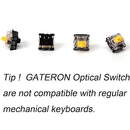 GATERON KS-15 Optical Yellow Keyboard Switches, 35gf RGB LED Infrared Path Linear Key Switches for Mechanical Keyboard (35PCS, Yellow) - color: yellow