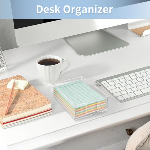 Acrylic Sticky Note Holder, 4 x 6 Crystal Clear Sticky Note Dispenser Acrylic Notepad Holder for School Home Office Desk Organization - size: 4x6"