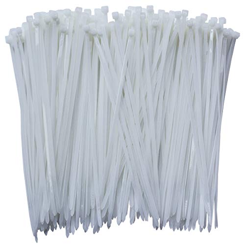 8 Inch Clear Zip Ties (Tying Length 6.7"), 300pcs Nylon Cable Ties,Heavy Duty Cord Strap WHITE - color: White 300pcs, size: 8 inch