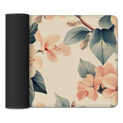 Flower Mouse Pad Desk Mat Peach Blossoms Large PC Mouse Pads(27.5X11.8 in) | Non-slip base, high-density smooth surface with no stuttering,Washable and colorfast,suitable for office, study, and gaming - color: peach blossom