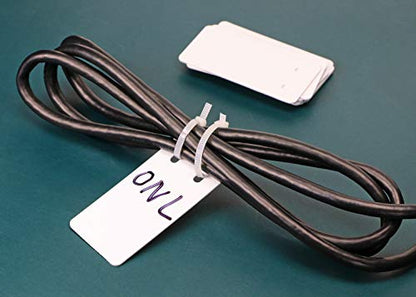 ONLYKXY 10 Pieces 30x60mm Plastic Hang Tags, Rectangle PVC Shipping Tags, Double Hole Cable Identification Labeling Tags