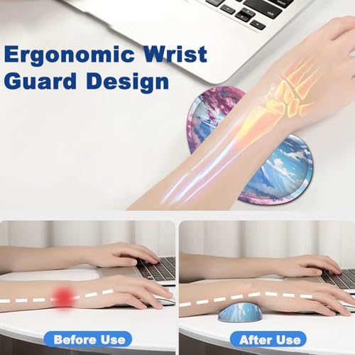 Large Mouse Pad + Keyboard Wrist Rest Set, Extended Gaming Mousepad (31.5X11.8 inch) with Non-Slip Rubber, Ergonomics Memory Foam Mouse Wrist Rest Support, Mt Fuji and Cherry Blossom XXL Desk Pad - color: Yu-Mouse Pad-3-B40