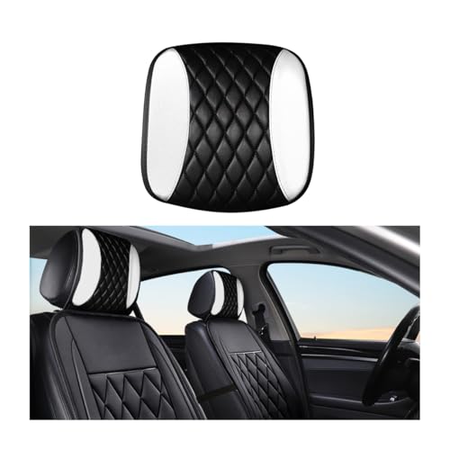 Car Headrest Cover, Soft Leather Dirt-Proof Vehicle Seat Head Rest Protector, Breathable Automotive Interior Protection Dust Covering Accessories, Universal for Most Cars (White) - color: White