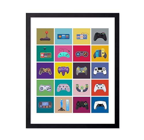 Poster Master Video Game Controller Evolution Print - Gaming Poster - Geeky Art - Retro Consoles & Controllers Wall Design - Pop Art Game Room or Boy's Bedroom Decor - 8x10 UNFRAMED Wall Art - color: Style-05, size: 8"L x 10"W