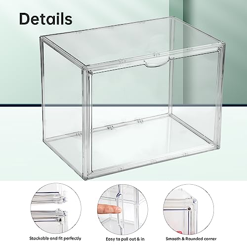 BOHOIDEE 2X-Large 15.7"X11.8"X9.8" Acrylic Display Case, Clear Organizer Box Plastic Holder with Magnetic Door for Handbags, Purses, Boots, Figures, Book - size: 2X-Large