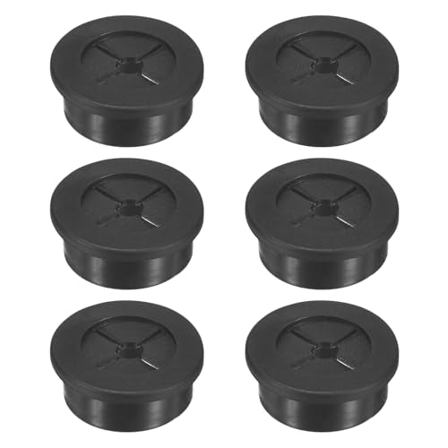 M METERXITY 6-Pack Rubber Grommets for Wiring 30mm Desk Grommet Double-Sided Flexible Cable Cord Grommet Desk Hole Cover for Cables/Wires Through Protection Cable Grommet [Black] - size: 30 mm