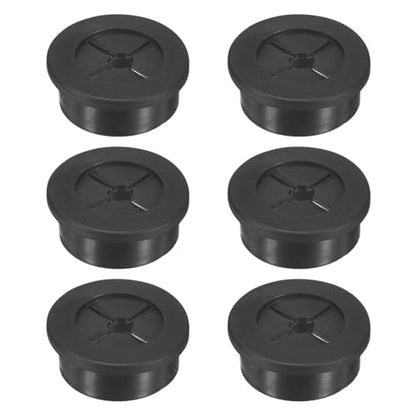 M METERXITY 6-Pack Rubber Grommets for Wiring 30mm Desk Grommet Double-Sided Flexible Cable Cord Grommet Desk Hole Cover for Cables/Wires Through Protection Cable Grommet [Black] - size: 30 mm
