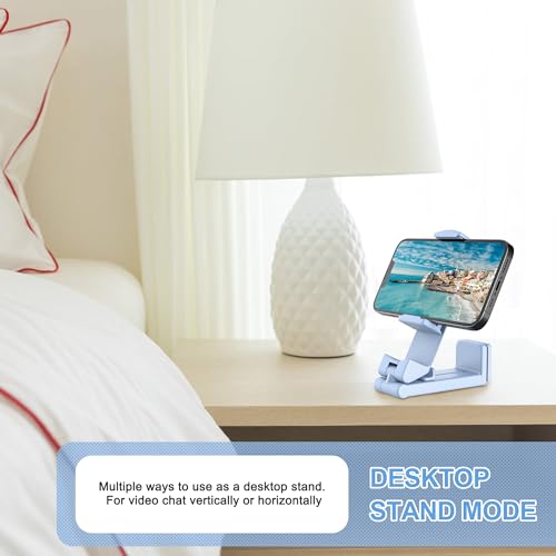 Perilogics Airplane Phone Holder Mount Universal in Flight Hands Free Viewing with Multi-Directional Dual 360 Degree Rotation (Blue) - color: Blue