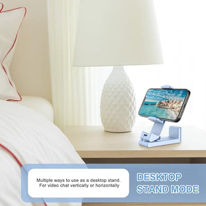 Perilogics Airplane Phone Holder Mount Universal in Flight Hands Free Viewing with Multi-Directional Dual 360 Degree Rotation. The Go-to Choice for Frequent Flyers and Travelers’ Favorite. - color: Blue / White