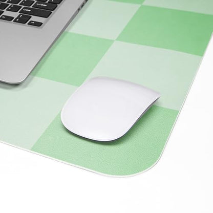 AFIING Sage Green Checkered Desk Mat 31.5" x 12", Waterproof Desk Pad | Non-Slip Rubber Base, Easy Clean Surface, Desk Protection, Office & Home - color: Whitegreen