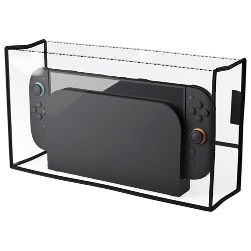 PlayVital Dust Cover for Nintendo Switch 2, Anti-Scratch Dust Guard Waterproof Cover Sleeve for Nintendo Switch 2 Console & Charging Dock -Transparent - color: Transparent