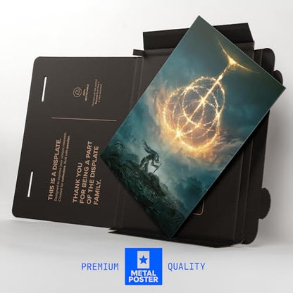 Displate Metal Poster ELDEN RING Wall Art L | Wall-safe magnetic mounting, no drilling or tools. Easy to mount, artwork, wall decor home living room, bedrooms, offices. - size: 26.6"L x 18.9"W