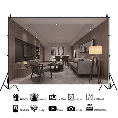 15x10ft Modern Living Room Backdrop Video Conferencing Backdrop Decor for Home Zoom Meeting Video Recording Background Banner - size: 15x10ft
