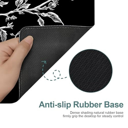 Yin Yang Cherry Blossom Extended Gaming Mouse Pad 35.4 x 15.7 Inch – Zen-Inspired Desk Mat with Non-Slip Rubber Base for Gaming and Office Use - color: #40, size: 35.4 x 15.7 Inch
