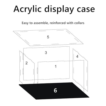 Clear Acrylic Display Case, 12x6x6 inch (30x15x15 cm) | Assemble Cube Display Box, Black Base, Dustproof Protection, For Collectibles Memorabilia Figurines - size: 12 x 6 x 6 inches