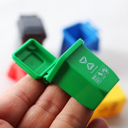 Miniature Garbage Can Set 5, Dollhouse Miniature Waste Bins, Dollhouse Mini Rubbish Garbage Trash Dump Bin, Recycle Bin, Trash Can, for Garbage Collection, Dollhouse Decoration