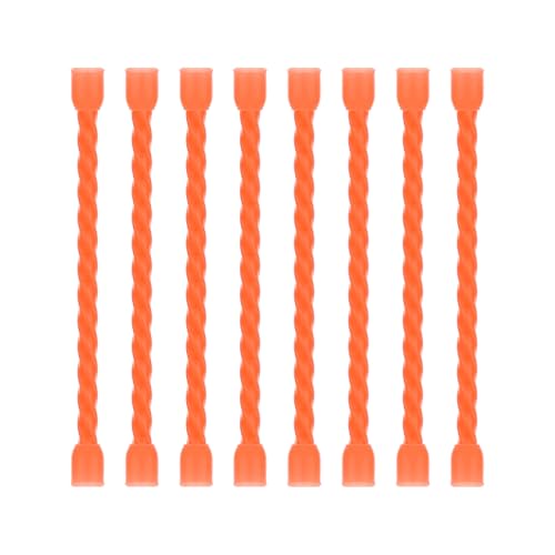 8Pcs 3-inch Silicone Cable Ties Reusable Steel-Core Silicone Twist Colorful Cable Tie Straps for Bundling and Organizing, Bendable Holder Strap for Indoor and Out All Purpose, Orange - color: Orange, size: 3 Inch