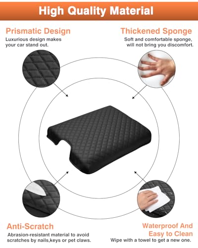Shademax Center Console Cover for 2013-2018 Ram 1500 & 2013-2024 Ram 2500/3500/1500 Classic Accessories Armrest Cover Cushion Pad for Jump Seat Console Leather Armrest Seat Box Console Lid Protector - size: for Dodge Ram 2013-2026 Ram