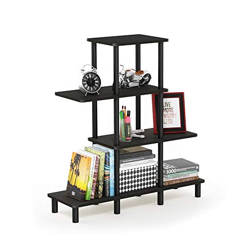 Furinno Turn-N-Tube 4-Tier Design Display Rack, Espresso/Black - color: Espresso/Black, style: 4-Tiers, Ladder