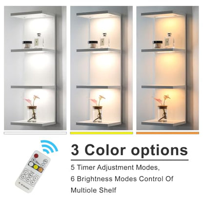 4 Tier LED Wall Shelf - Modern Floating Shelves for Makeup Vanity, Bedroom, Living Room | Easy Install Cosmetic & Display Lack Shelf, White - color: 4l-white