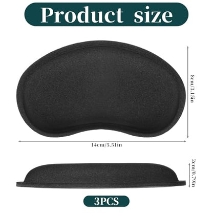 JJUNW 3 Pcs Wrist Rest for Mouse, Silicone Mouse Rest with Non-Slip Base, Black Wrist Pad for Typing Pain Relief, Office, Home, Gaming, Computer