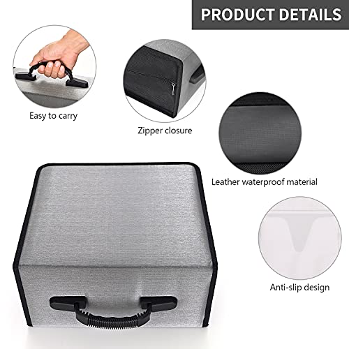 alavisxf xx CD Case, 432 Capacity Nylon Heavy Duty Organizer Wallet for Car | CD DVD Binder, Portable Handle, Zipper Closure, Anti-Slip Sleeves, Movie Media Disc Storage, for Home Office Travel - color: Grey